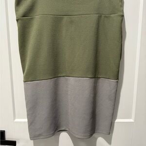 LuLaRoe color block Cassie pencil skirt 3XL olive light gray